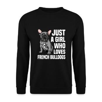 French Bulldog | French Bulldog - Unisex Sweatshirt - black - Front - Alina (178cm) & Michal (187cm)