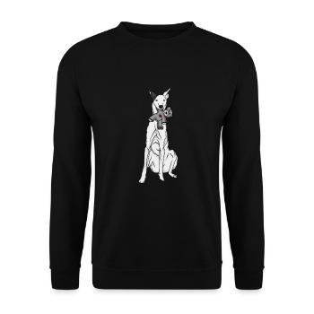 Galgo Espanol - Unisex Sweatshirt - black - Front - Alina (178cm) & Michal (187cm)