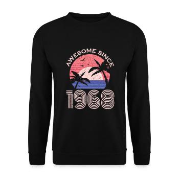 Anniversaire 1968 68 Vintage Rétro Millésime cadeau - Sweat-shirt Unisexe - noir - Devant - Alina (178cm) & Michal (187cm)