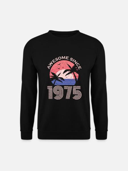Geburtstag 1975 75 Vintage Retro Jahrgang Geschenk - Unisex Pullover - Schwarz