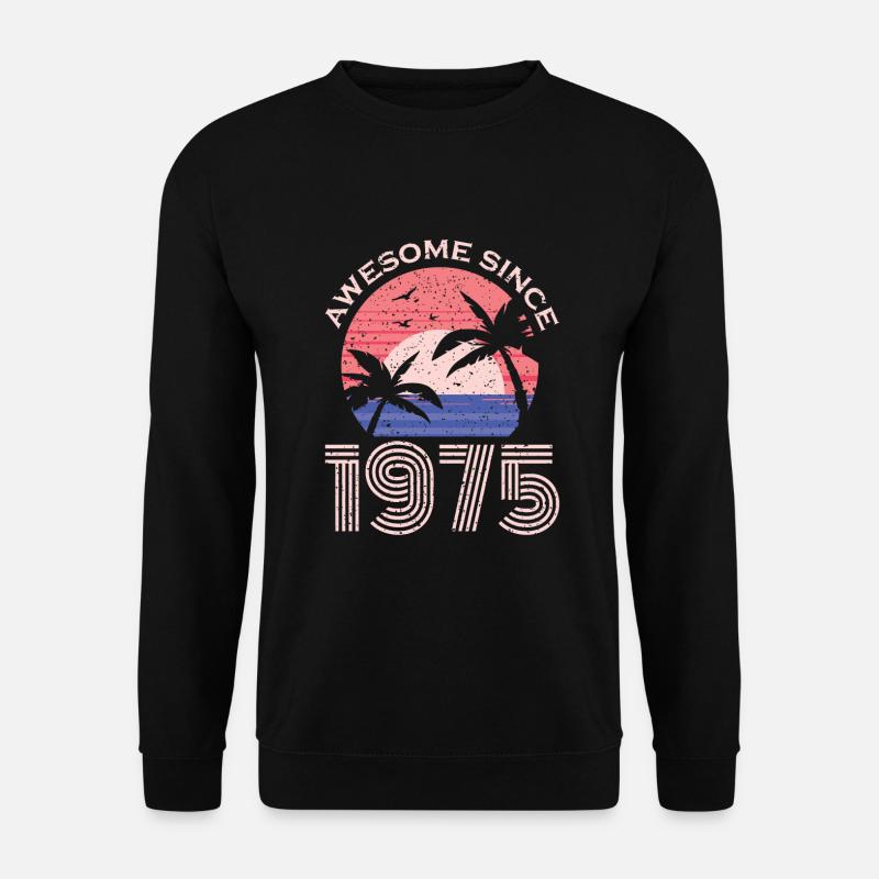Geburtstag 1975 75 Vintage Retro Jahrgang Geschenk - Unisex Pullover - Schwarz