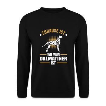 Dalmatiner - Unisex Pullover - Schwarz - Vorne - Alina (178cm) & Michal (187cm)