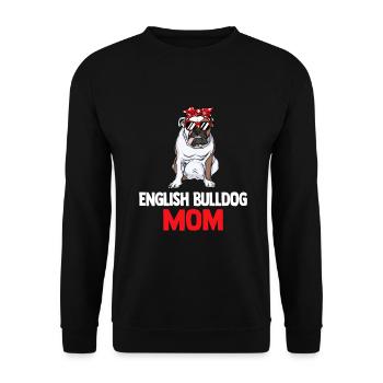 Deutsch Bulldog | Old English Bulldog Mom - Unisex Sweatshirt - black - Front - Alina (178cm) & Michal (187cm)