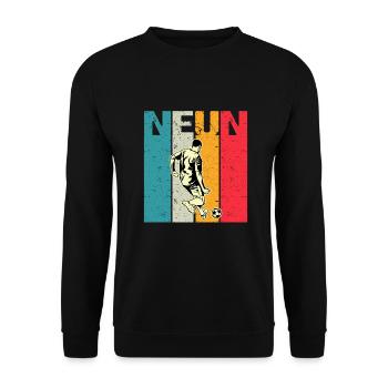J’ai 9 | 9e anniversaire garçon football - Sweat-shirt Unisexe - noir - Devant - Alina (178cm) & Michal (187cm)