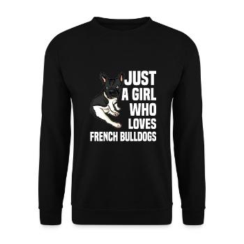 French Bulldog - Sweat-shirt Unisexe - noir - Devant - Alina (178cm) & Michal (187cm)