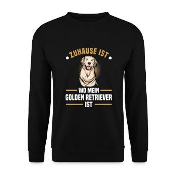 Golden-Retriever | Golden Retriever - Unisex Pullover - Schwarz - Vorne - Alina (178cm) & Michal (187cm)