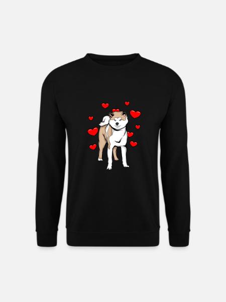 Akita Inu mit Herzen - Unisex Pullover - Schwarz