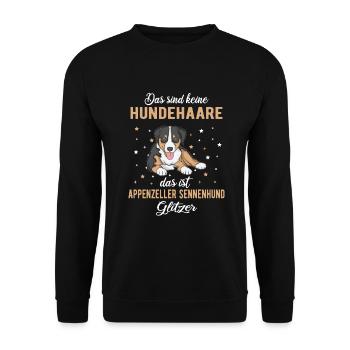 Appenzeller Sennenhund Hundespruch - Unisex Pullover - Schwarz - Vorne - Alina (178cm) & Michal (187cm)