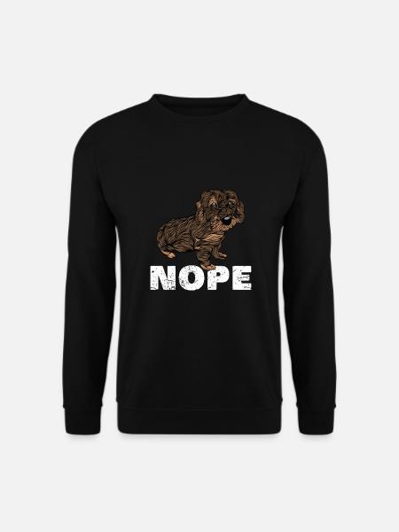 Nope Rauhaardackel Dackel Hundespruch - Unisex Pullover - Schwarz
