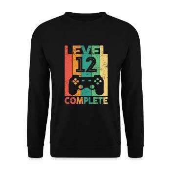 I'm already 12 | 12th Birthday Boys Gaming - Unisex Sweatshirt - black - Front - Alina (178cm) & Michal (187cm)