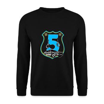 I'm already 5 | 5th Birthday Police Boys - Unisex Sweatshirt - black - Front - Alina (178cm) & Michal (187cm)