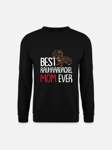 Dackel Dog Mom Frauchen Rauhaardackel - Unisex Pullover - Schwarz