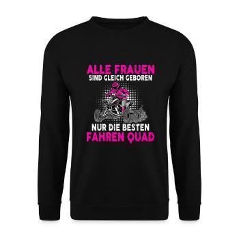 Alle Frauen sind gleich geboren Quad - Unisex Pullover - Schwarz - Vorne - Alina (178cm) & Michal (187cm)