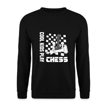 Schach Sprüche - Unisex Pullover - Schwarz - Vorne - Alina (178cm) & Michal (187cm)