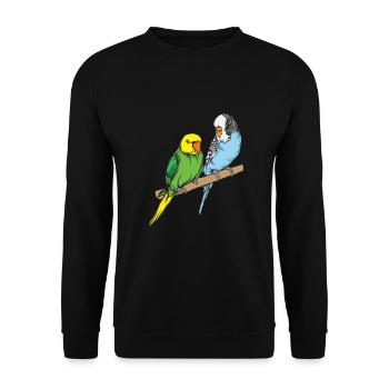 Perruche - Sweat-shirt Unisexe - noir - Devant - Alina (178cm) & Michal (187cm)