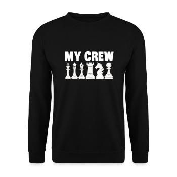 Schach Sprüche - Unisex Pullover - Schwarz - Vorne - Alina (178cm) & Michal (187cm)