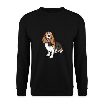 Basset Hound - Unisex Sweatshirt - black - Front - Alina (178cm) & Michal (187cm)