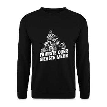 Fährste Quer Siehste Mehr | Quad - Unisex Pullover - Schwarz - Vorne - Alina (178cm) & Michal (187cm)