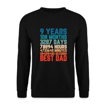 9 Jahre Bester Papa Vater Monate Spruch Geschenk - Unisex Pullover - Schwarz - Vorne - Alina (178cm) & Michal (187cm)