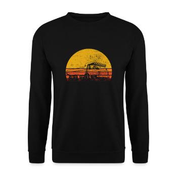Tipper Truck Truck Truck Construction Retro Gift - Sweat-shirt Unisexe - noir - Devant - Alina (178cm) & Michal (187cm)