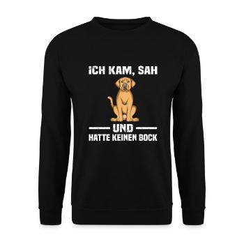 Hunde Spruch Hunderasse Broholmer - Unisex Pullover - Schwarz - Vorne - Alina (178cm) & Michal (187cm)