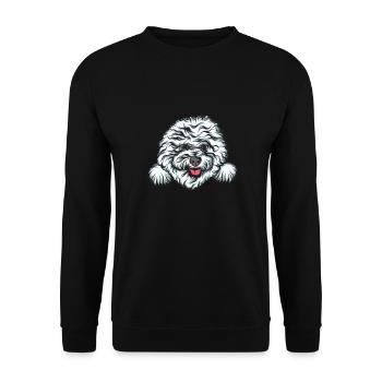 Bichon Frise - Unisex Sweatshirt - black - Front - Alina (178cm) & Michal (187cm)