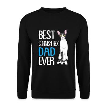 Cornish Rex Mama Papa Cat Mom | Cornish Rex - Unisex Pullover - Schwarz - Vorne - Alina (178cm) & Michal (187cm)