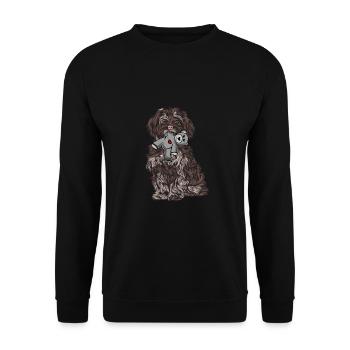 Bolonka Tsvetna - Sweat-shirt Unisexe - noir - Devant - Alina (178cm) & Michal (187cm)