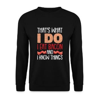 Bacon Bacon Food Breakfast Grill cadeau amusant - Sweat-shirt Unisexe - noir - Devant - Alina (178cm) & Michal (187cm)