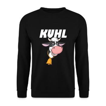 Landwirt Bauer Stall Kühe | Kuh - Unisex Pullover - Schwarz - Vorne - Alina (178cm) & Michal (187cm)