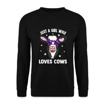 Landwirt Bauer Stall Kühe | Kuh - Unisex Pullover - Schwarz - Vorne - Alina (178cm) & Michal (187cm)