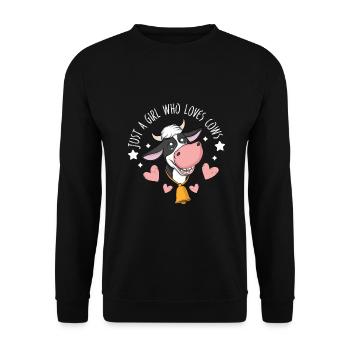 Landwirt Bauer Stall Kühe | Kuh - Unisex Pullover - Schwarz - Vorne - Alina (178cm) & Michal (187cm)
