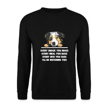 Australian Shepherd Dog Gifts - Unisex Sweatshirt - black - Front - Alina (178cm) & Michal (187cm)