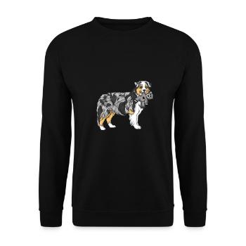Australian Shepherd - Unisex Sweatshirt - black - Front - Alina (178cm) & Michal (187cm)