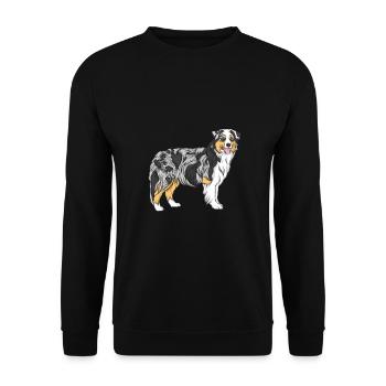 Australian Shepherd - Unisex Sweatshirt - black - Front - Alina (178cm) & Michal (187cm)