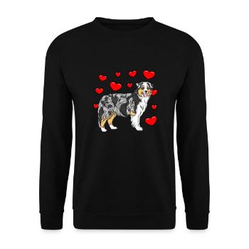 Australian Shepherd - Unisex Sweatshirt - black - Front - Alina (178cm) & Michal (187cm)