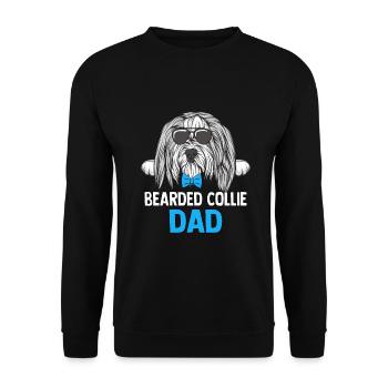 Chien Père Chiot Mère Bearded Collie - Sweat-shirt Unisexe - noir - Devant - Alina (178cm) & Michal (187cm)