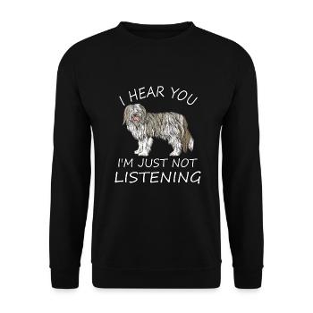 Bearded Collie - Unisex Pullover - Schwarz - Vorne - Alina (178cm) & Michal (187cm)