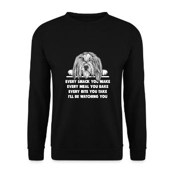 Bearded Collie - Unisex Pullover - Schwarz - Vorne - Alina (178cm) & Michal (187cm)