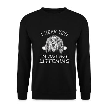 Bearded Collie - Unisex Pullover - Schwarz - Vorne - Alina (178cm) & Michal (187cm)