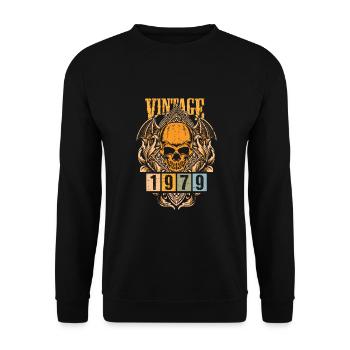Skull Skull 1979 79 Vintage Vintage Gift - Unisex Sweatshirt - black - Front - Alina (178cm) & Michal (187cm)