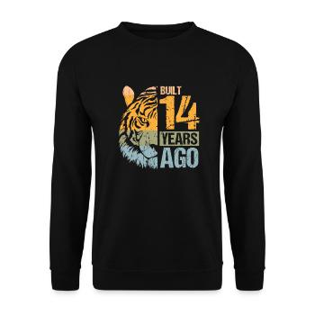 14. Geburtstag Tiger Katze Tiere Löwe Geschenk - Unisex Pullover - Schwarz - Vorne - Alina (178cm) & Michal (187cm)