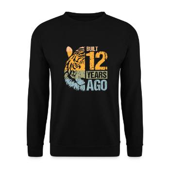12. Geburtstag Tiger Katze Tiere Löwe Geschenk - Unisex Pullover - Schwarz - Vorne - Alina (178cm) & Michal (187cm)