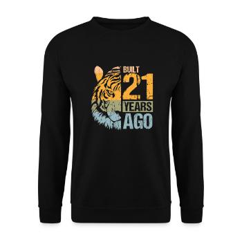 21. Geburtstag Tiger Katze Tiere Löwe Geschenk - Unisex Pullover - Schwarz - Vorne - Alina (178cm) & Michal (187cm)