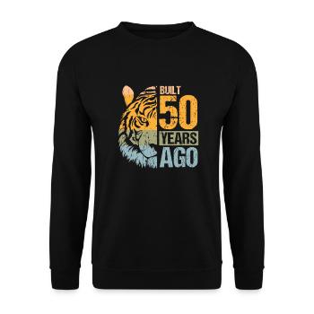 50. Geburtstag Tiger Katze Tiere Löwe Geschenk - Unisex Pullover - Schwarz - Vorne - Alina (178cm) & Michal (187cm)