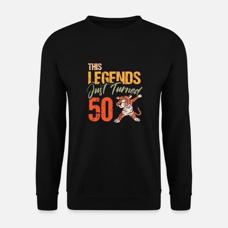 50. Geburtstag Tiger Katze Tiere Löwe Geschenk - Unisex Pullover - Schwarz