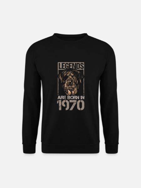 Geburtstag 1970 70 Retro Hund Rottweiler Geschenk - Unisex Pullover - Schwarz
