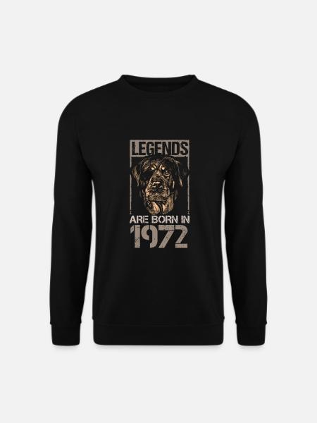 Geburtstag 1972 72 Retro Hund Rottweiler Geschenk - Unisex Pullover - Schwarz