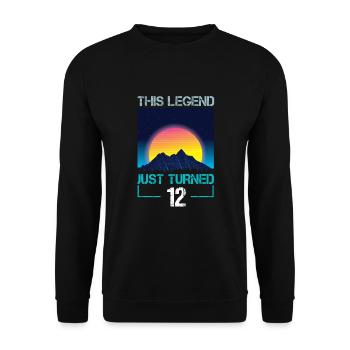 12th Birthday Years Old Vaporwave Gift - Unisex Sweatshirt - black - Front - Alina (178cm) & Michal (187cm)