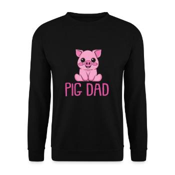Domestic pig Wild boar farmer farm | Pig - Unisex Sweatshirt - black - Front - Alina (178cm) & Michal (187cm)